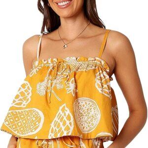 NWT Petal & Pup Mustard and White Floral Top (Honey Top) XL